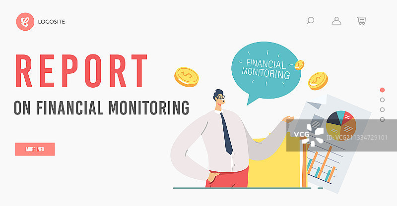 财务监控报告登陆页面模板图片素材