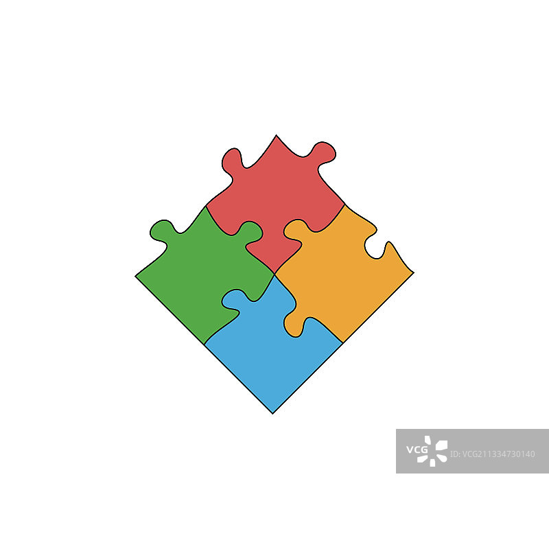 彩色拼图logo图片素材