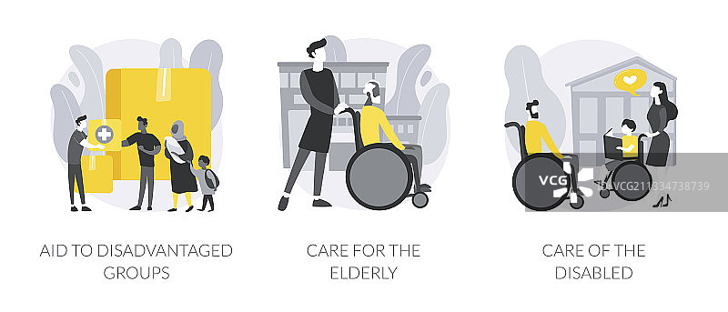 帮助弱势群体的抽象概念图片素材