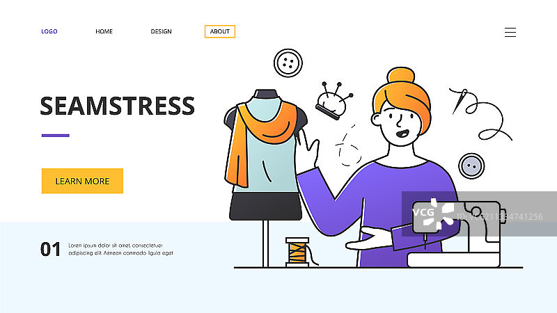适用于女裁缝或时尚的网站模板图片素材