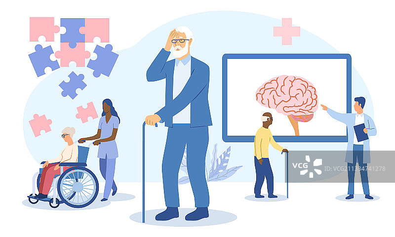 老年人阿尔茨海默病概念图图片素材