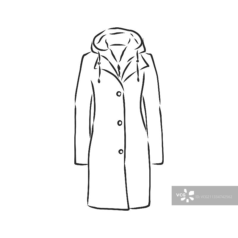 手绘秋季外套雨衣设计草图图片素材