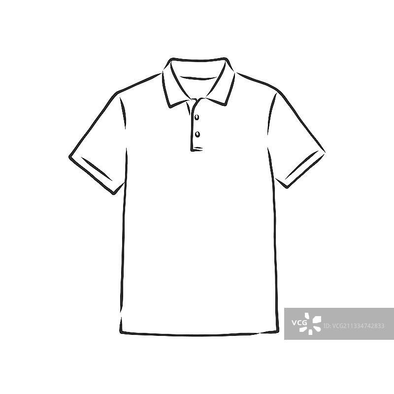 马球衫速写图标图片素材