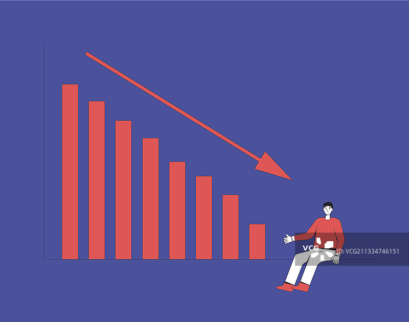投资危机概念：零售商人坐着图片素材