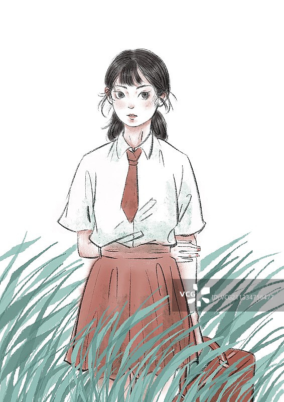 女孩插画图片素材