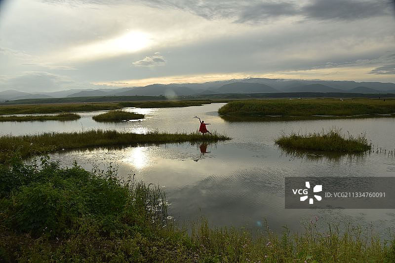 舞蹈夕阳图片素材