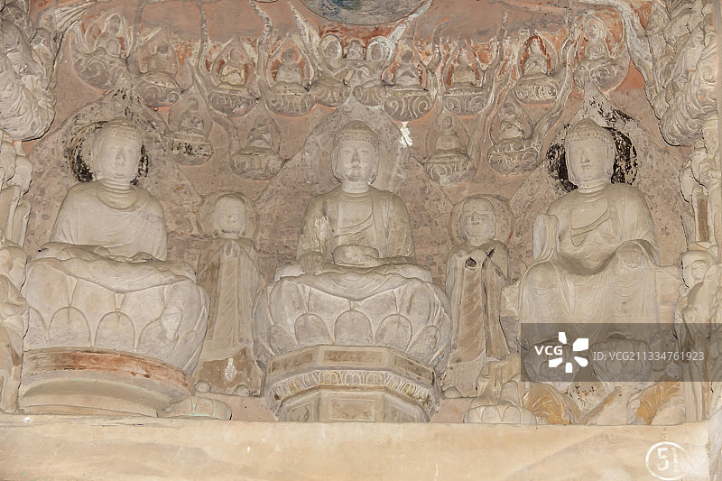 重庆大足石刻之北山石刻：三世佛龛（第51号）图片素材