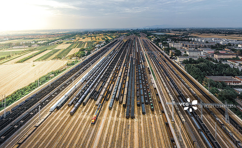 山西省侯马市北站，火车运输编组站异常忙碌图片素材