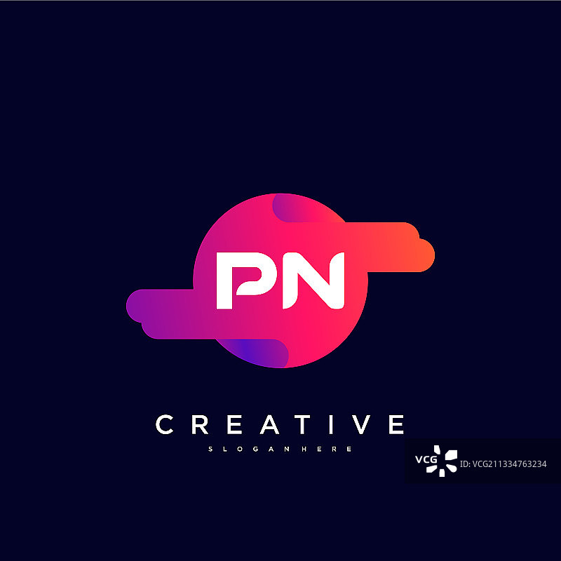 PN首字母彩色Logo图标设计图片素材