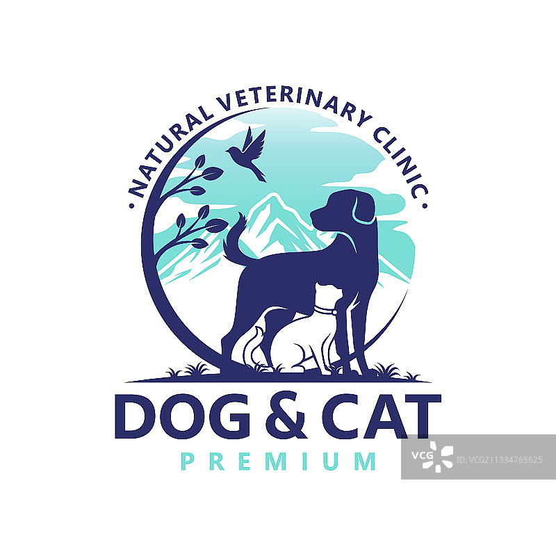 宠物店猫狗标志模板图片素材