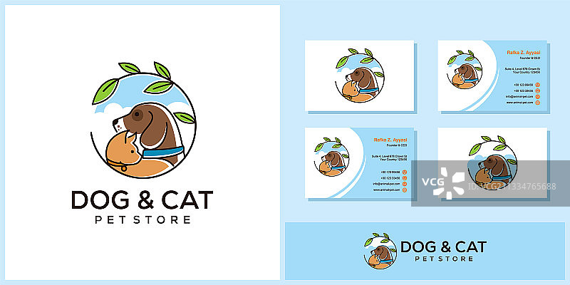 宠物店猫狗标志模板图片素材