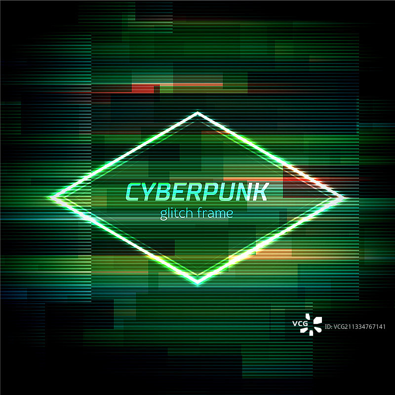 具有技术错误的故障赛博朋克框架图片素材