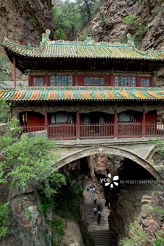 中国河北井陉苍岩山福庆寺、桥楼殿、菩萨顶等图片素材
