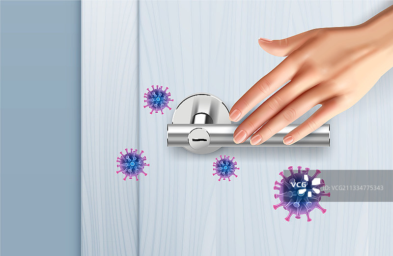 门把手病毒组合图片素材