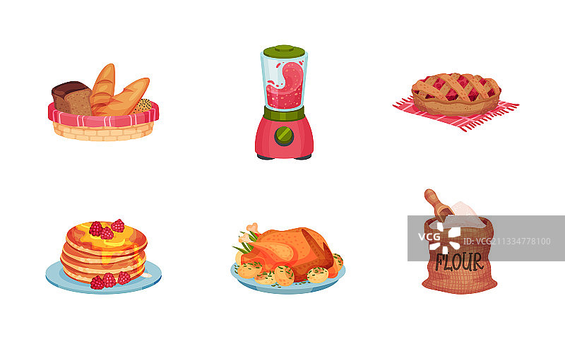 厨房电器与馅饼图片素材