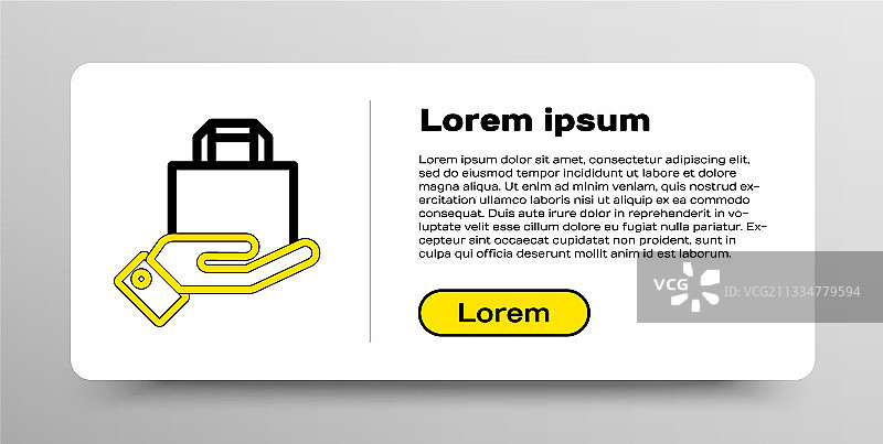 手和纸购物袋线条图标图片素材