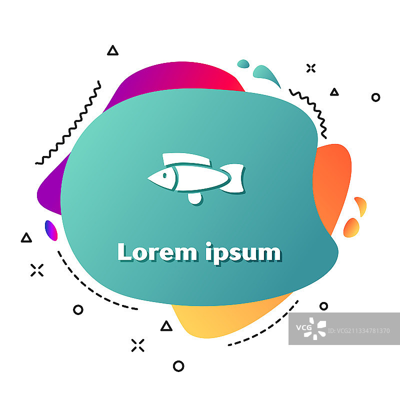 白色背景上的白色鱼图标图片素材