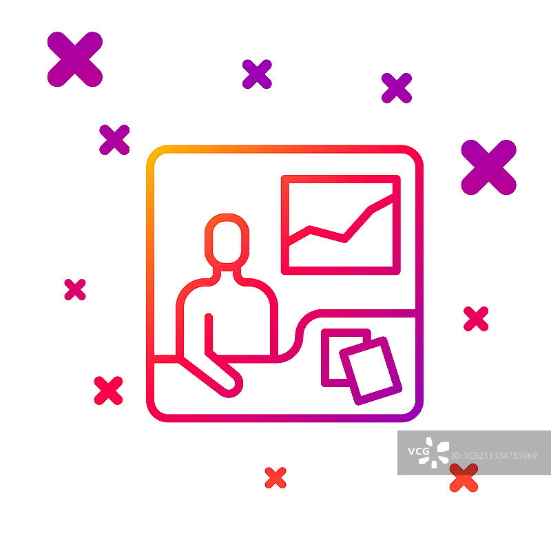 彩色线条交易课程图标图片素材