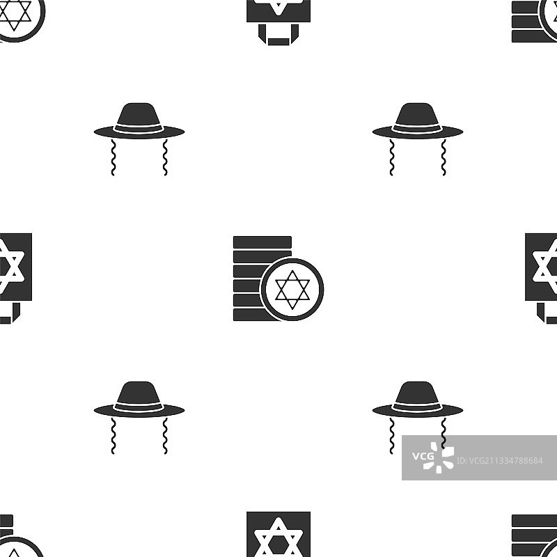 购物袋、大卫之星和犹太硬币图片素材