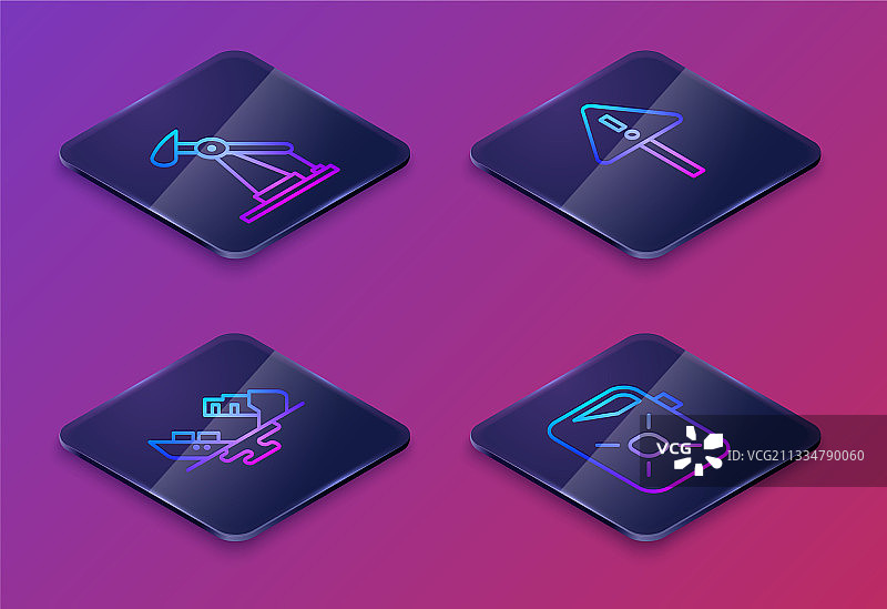 2.5D油泵或抽油机残骸图片素材