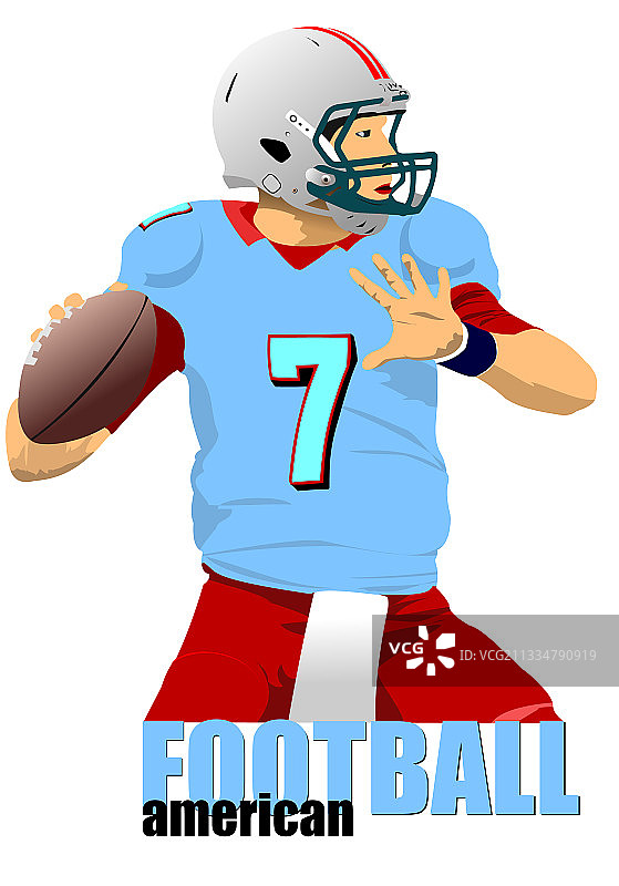 3D美式橄榄球运动员剪影图片素材