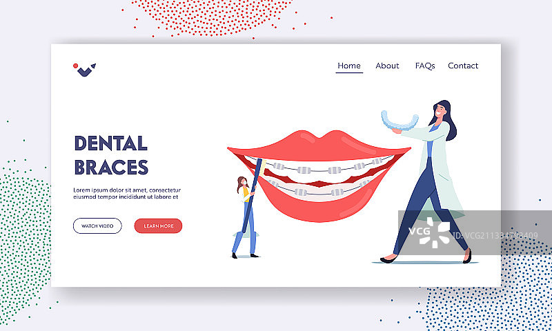 牙齿矫正托槽安装页面图片素材