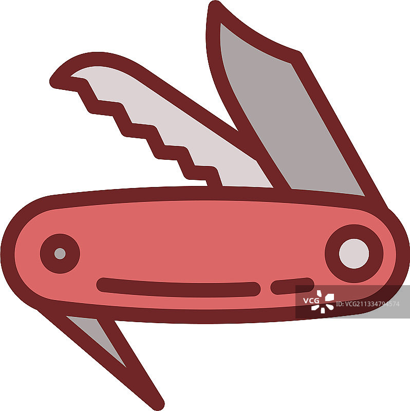 瑞士小折刀图标轮廓样式图片素材