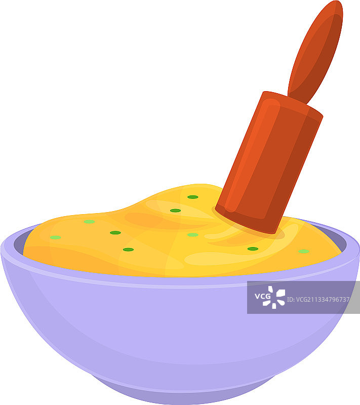 卡通风格的土豆泥餐饮图标图片素材