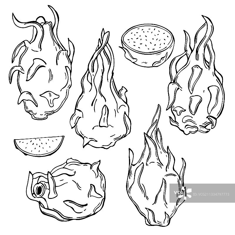 火龙果拼盘图片素材