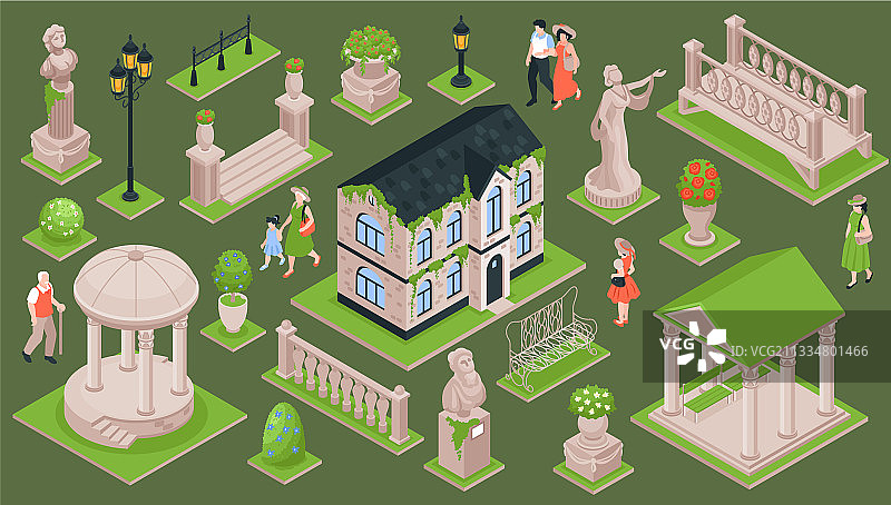 乡村房屋花园场景图片素材