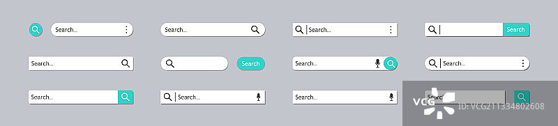 搜索栏按钮和UI互联网浏览形状图片素材