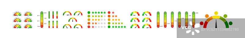 带仪表和水平的满意度等级图片素材