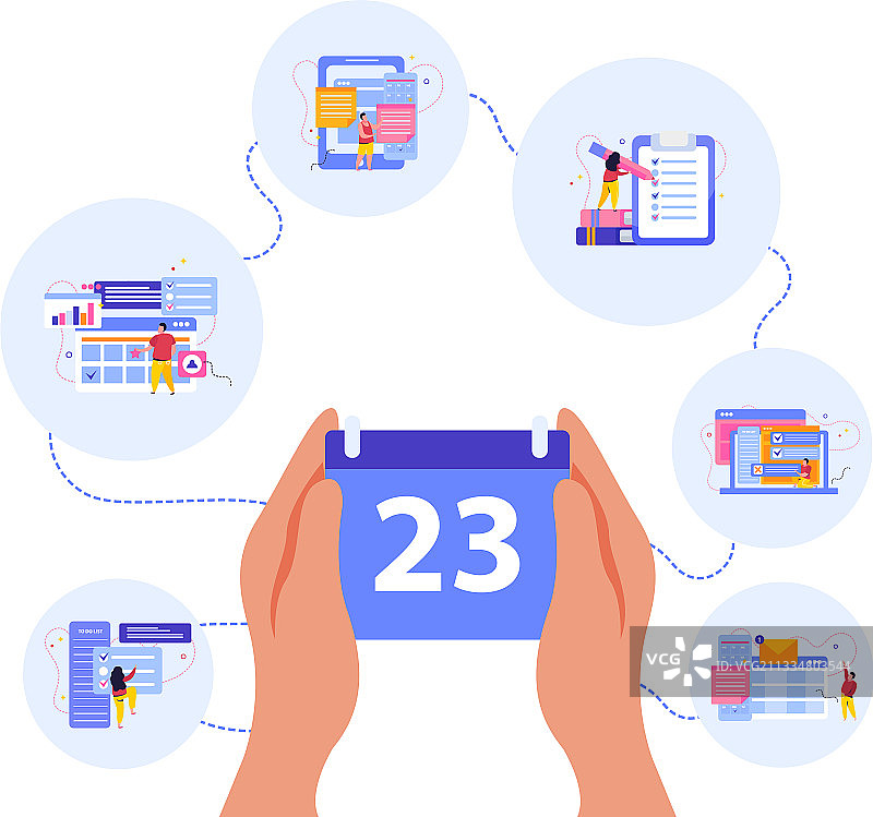 规划排期扁平背景图片素材