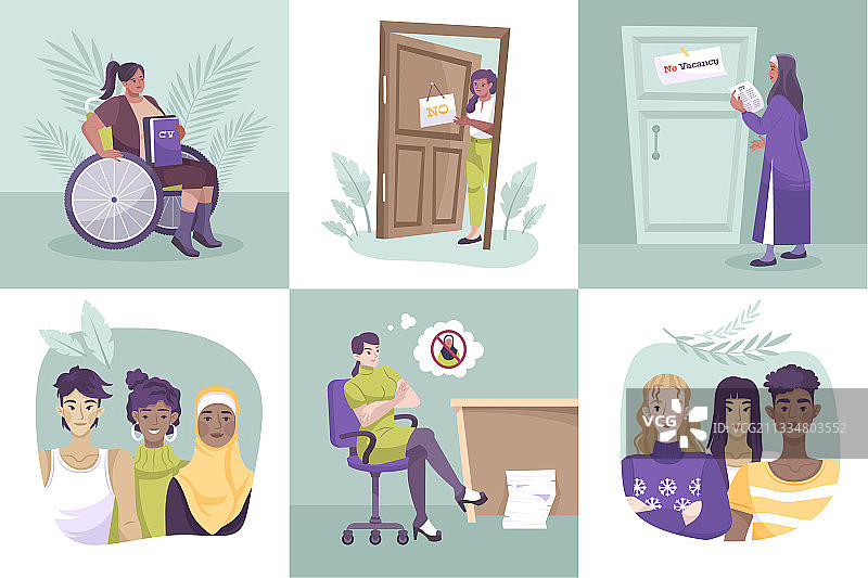 扁平风格社会公正构成素材集图片素材