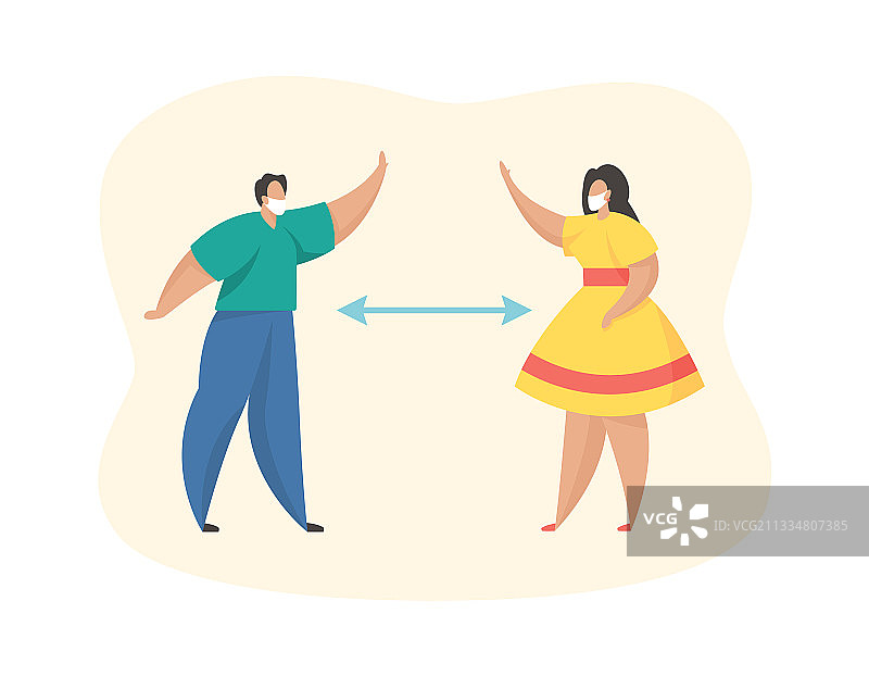 公共场合保持社交距离图片素材