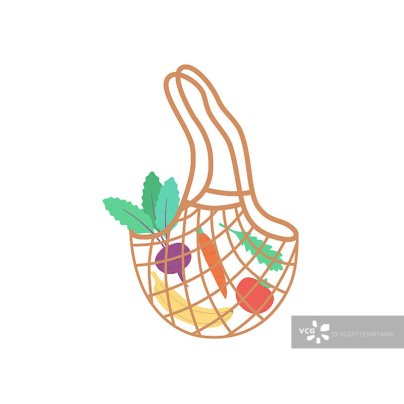 装满水果的环保可重复使用购物袋图片素材