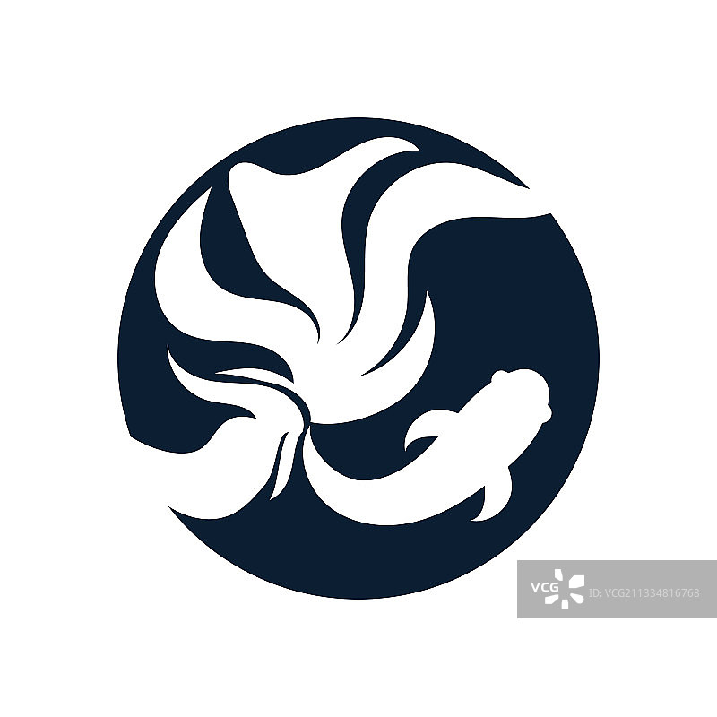 鱼类水生动物标志设计图片素材