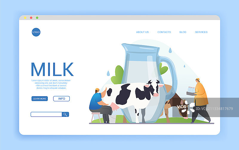 牛奶主题网站着陆页图片素材