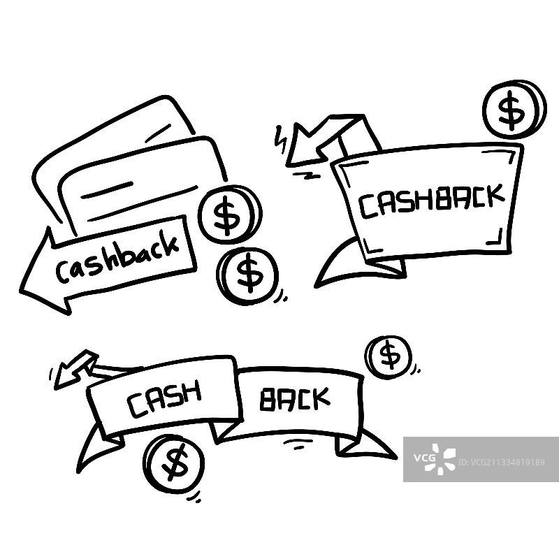 手绘涂鸦返现符号图片素材