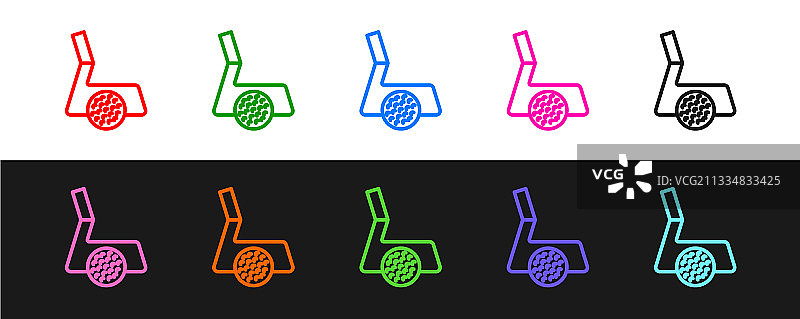 高尔夫球杆和球的图标图片素材