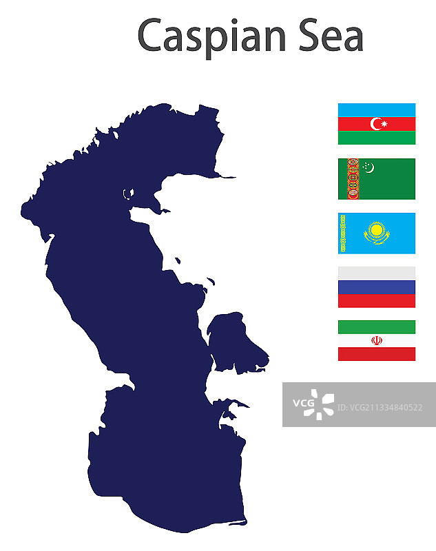 大型世界湖泊：里海剪影图片素材