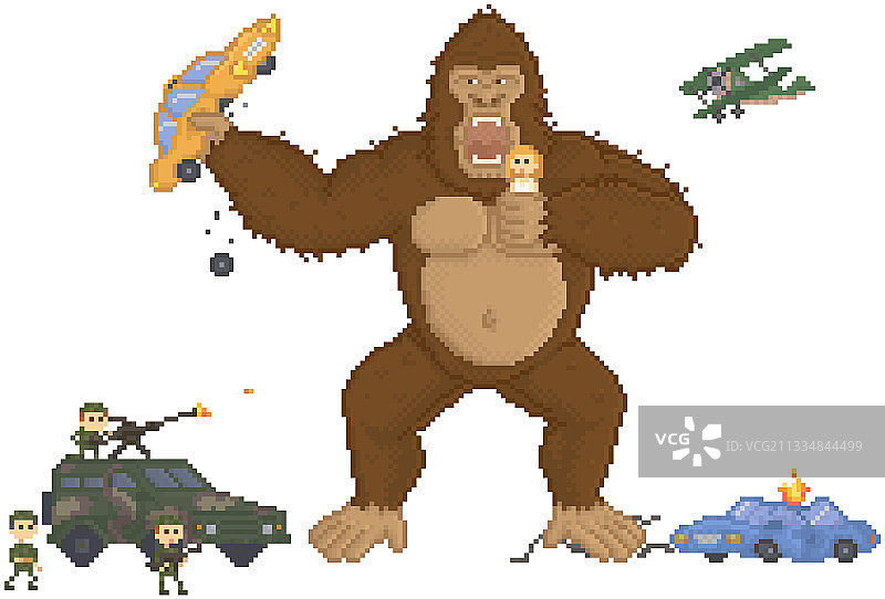 像素游戏布局设计中的巨型猴子图片素材
