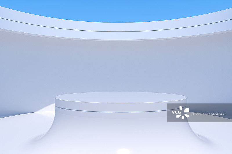 人造空间，陈列室，空的，圆形，未来，住宅房间图片素材