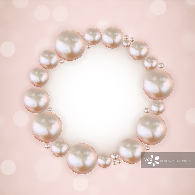 抽象粉色珍珠边框背景图片素材