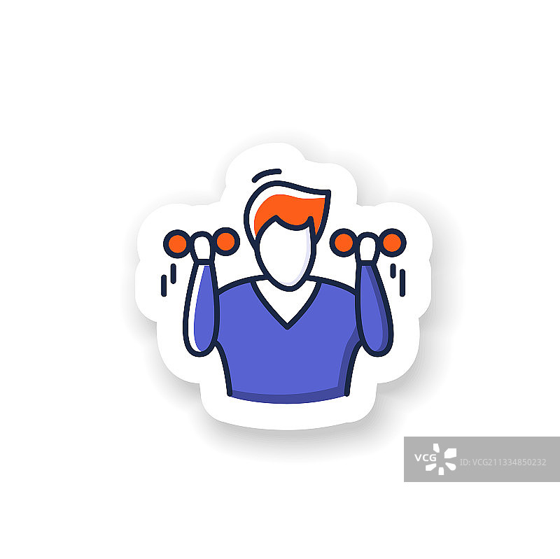 晨练贴纸图片素材