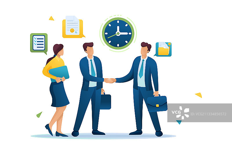 大型企业商人签署协议图片素材