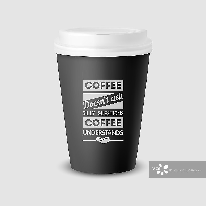 逼真的3D黑色一次性纸杯图片素材