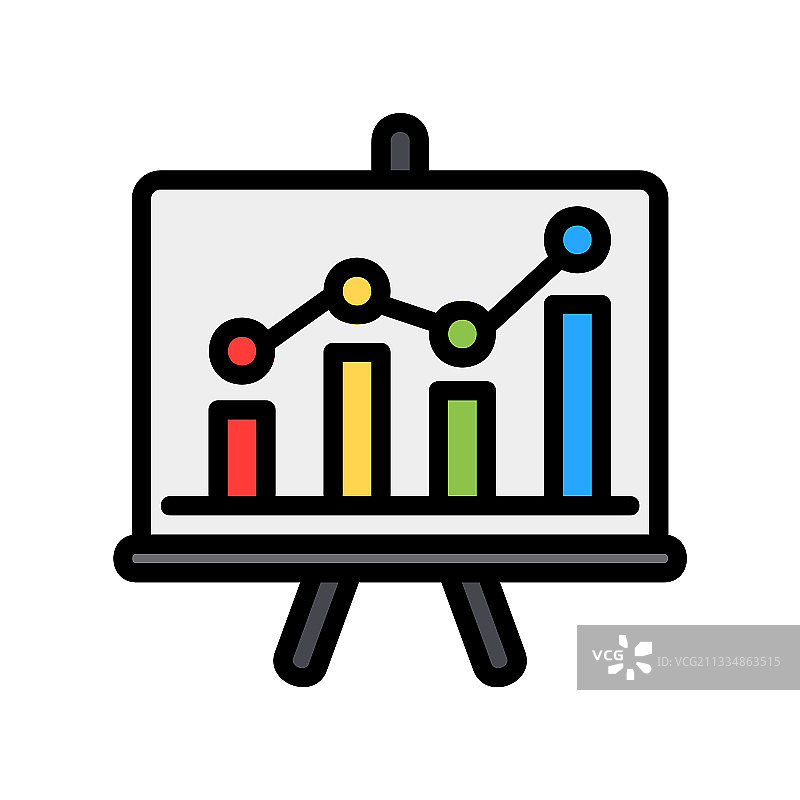 关于演示的填充线条样式图标图片素材