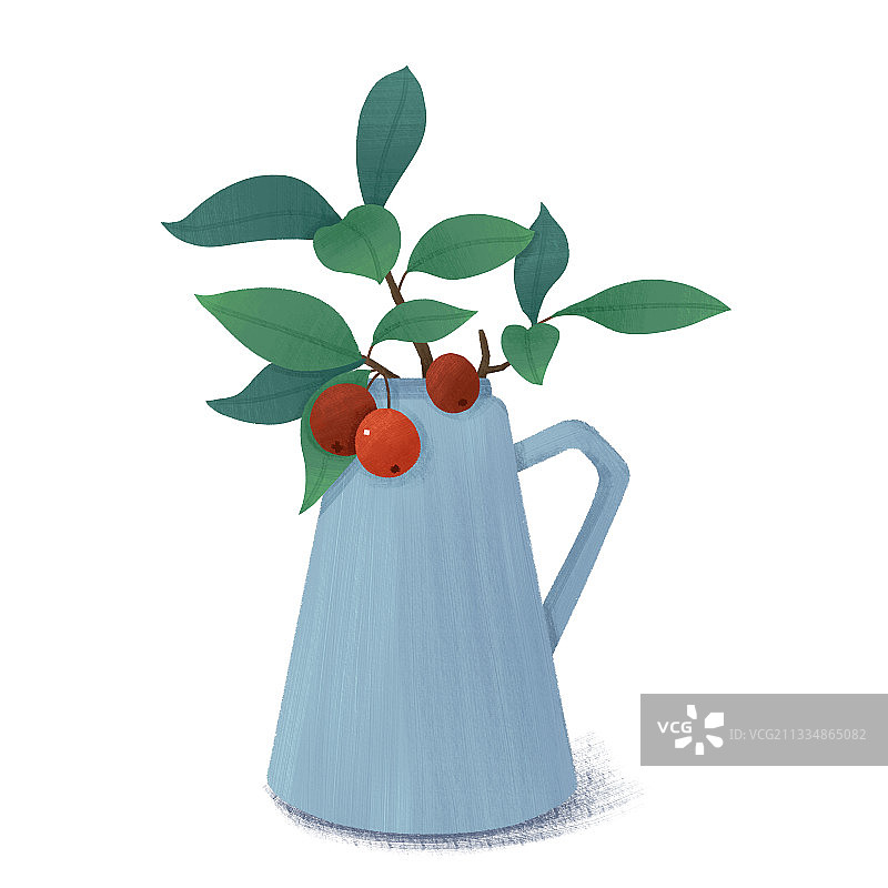 植物素材设计元素红色果子浆果插花插画图片素材