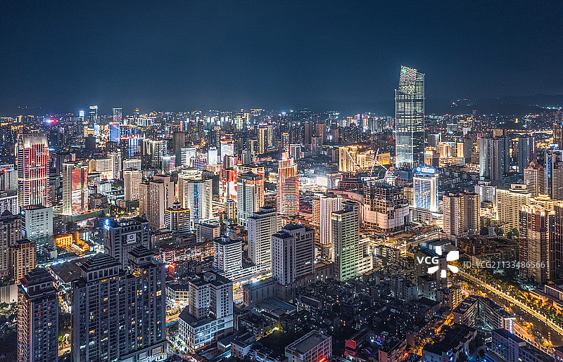 昆明市中心航拍图片素材